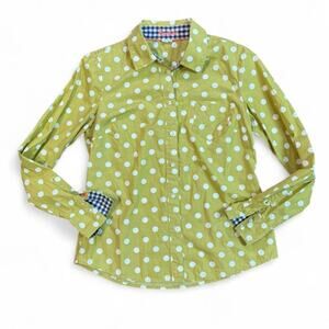 Boden Women's Classic Dot Button Down Shirt Size 8